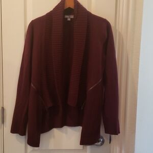 Market & Spruce Maroon Sweater with zipper detail